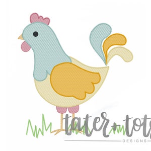 Chicken Machine Embroidery Design file digital download size 5x7, 8x8 Sketch, Quick Stitch