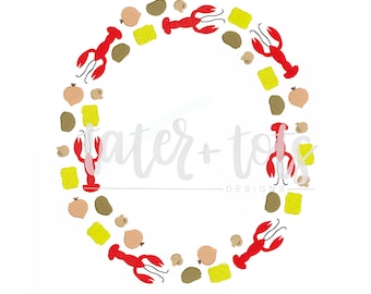 Fichier de motif de broderie écrevisses O en téléchargement numérique taille 4 x 4, 5 x 7, 8 x 8 croquis, point rapide