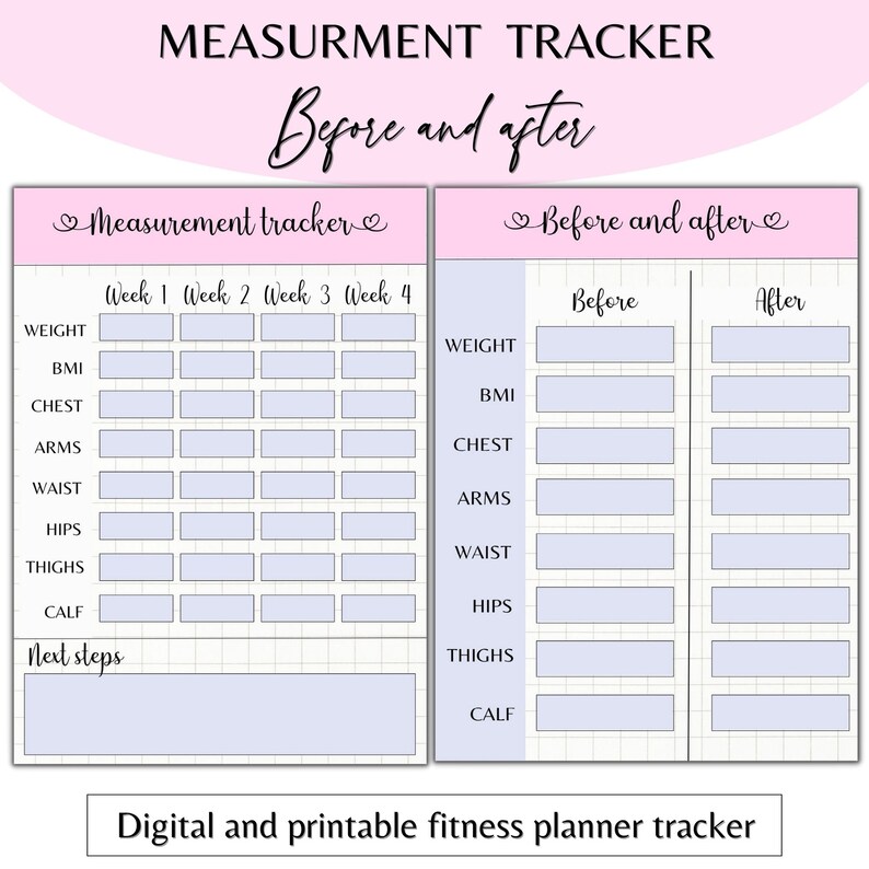 Pink Fitness Planner 2023 Digital Fitness Tracker 2023 Girly Etsy