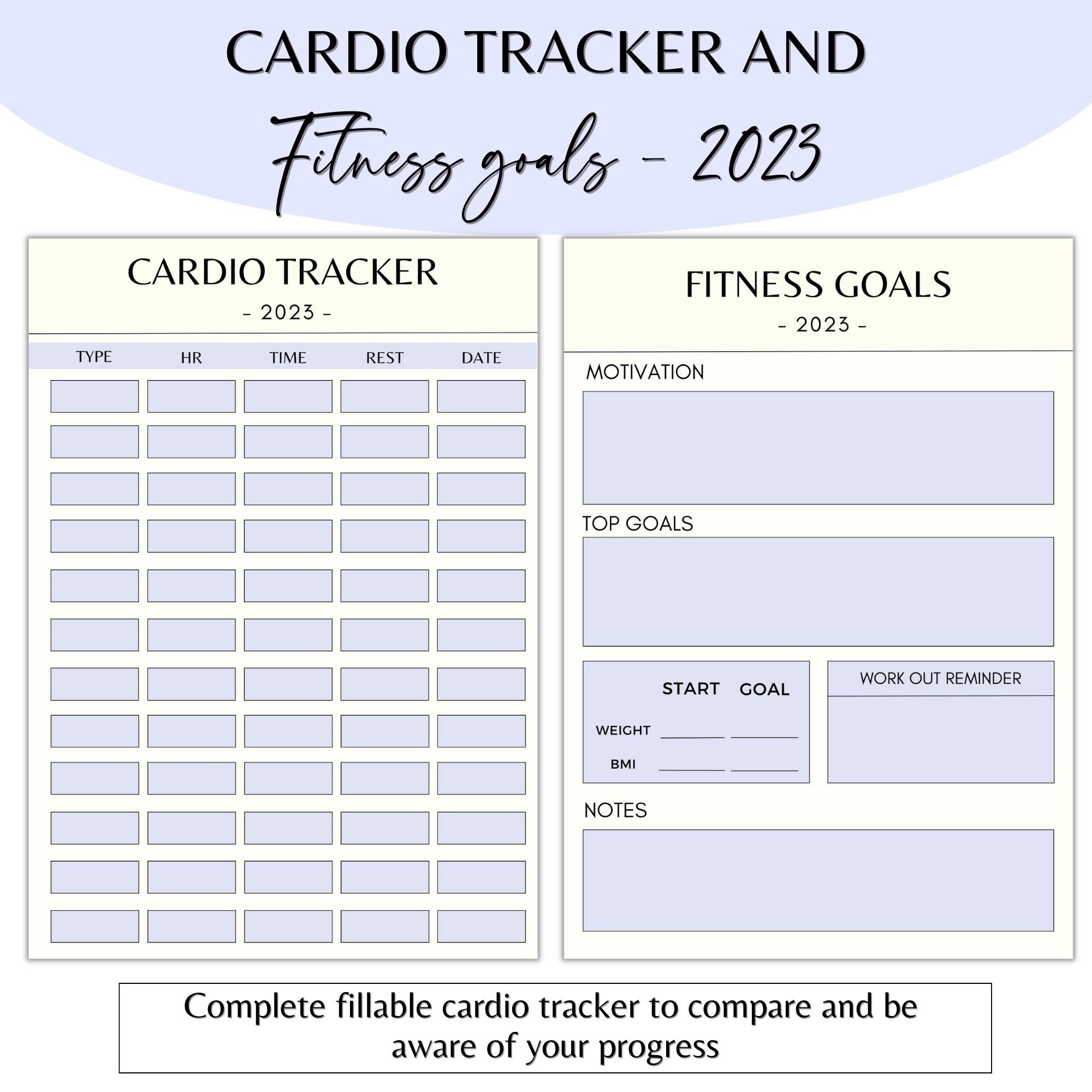 Fitness Planner 2023 Digital Fitness Tracker 2023 Fitness Etsy
