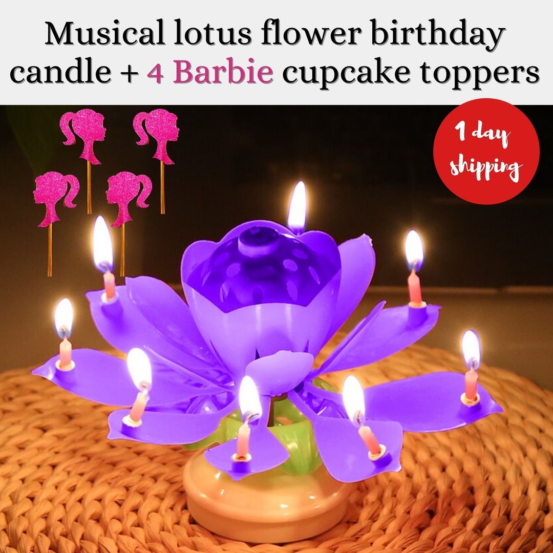Musical Spin Lotus Birthday Candles for Kids Parties Singing Etsy