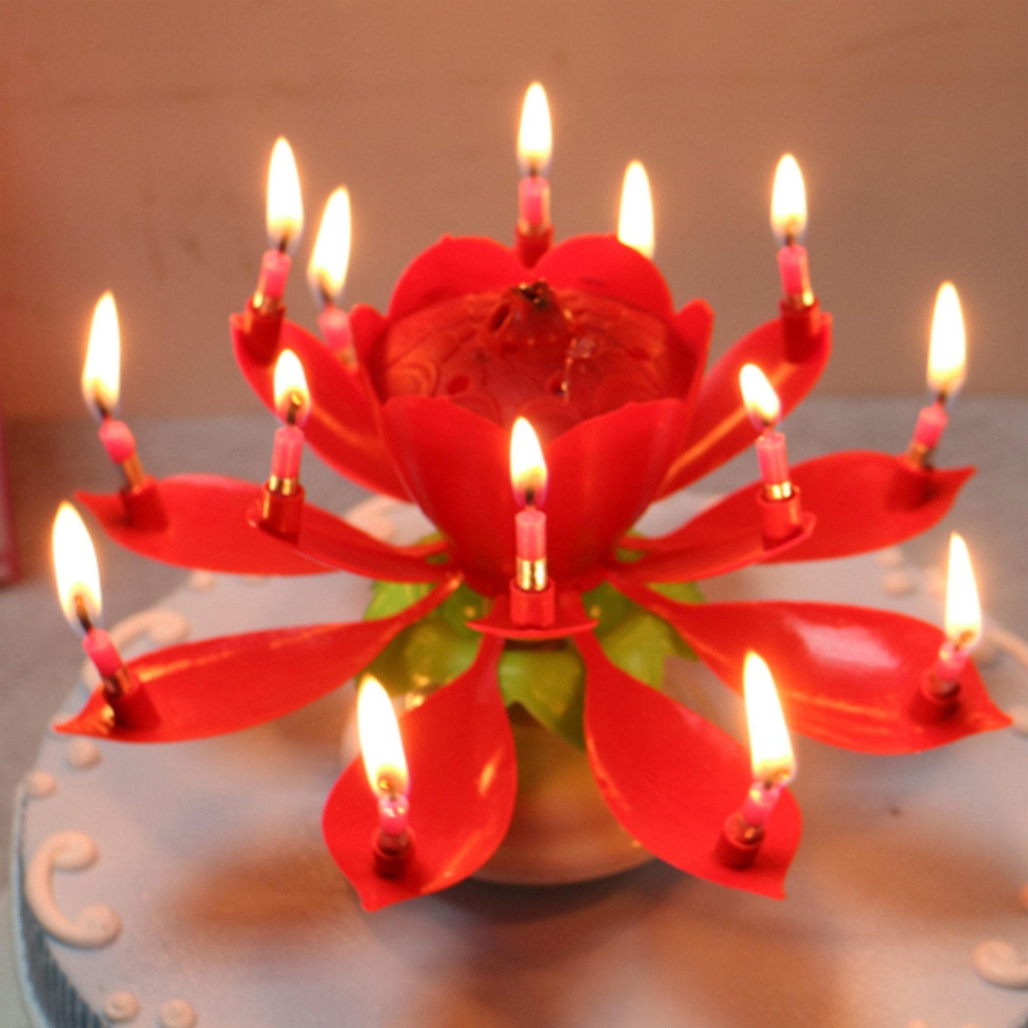 Spin Musical Lotus birthday candle for kids pretty rotating Etsy