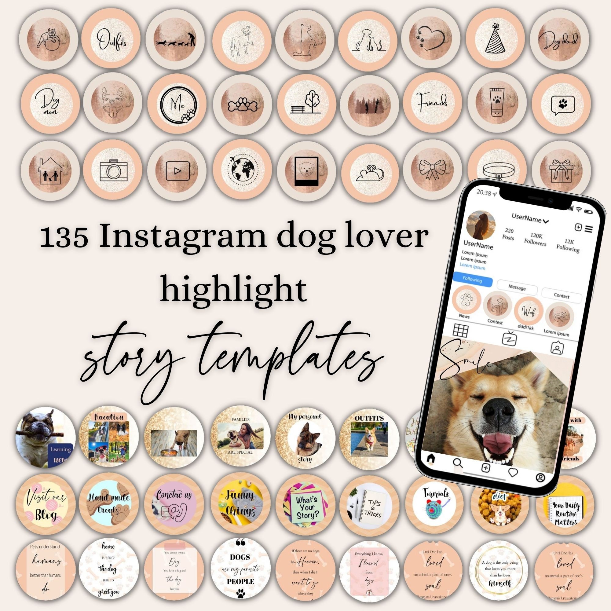 Dog Instagram Highlight Covers DIY 135 Instagram Dog Etsy
