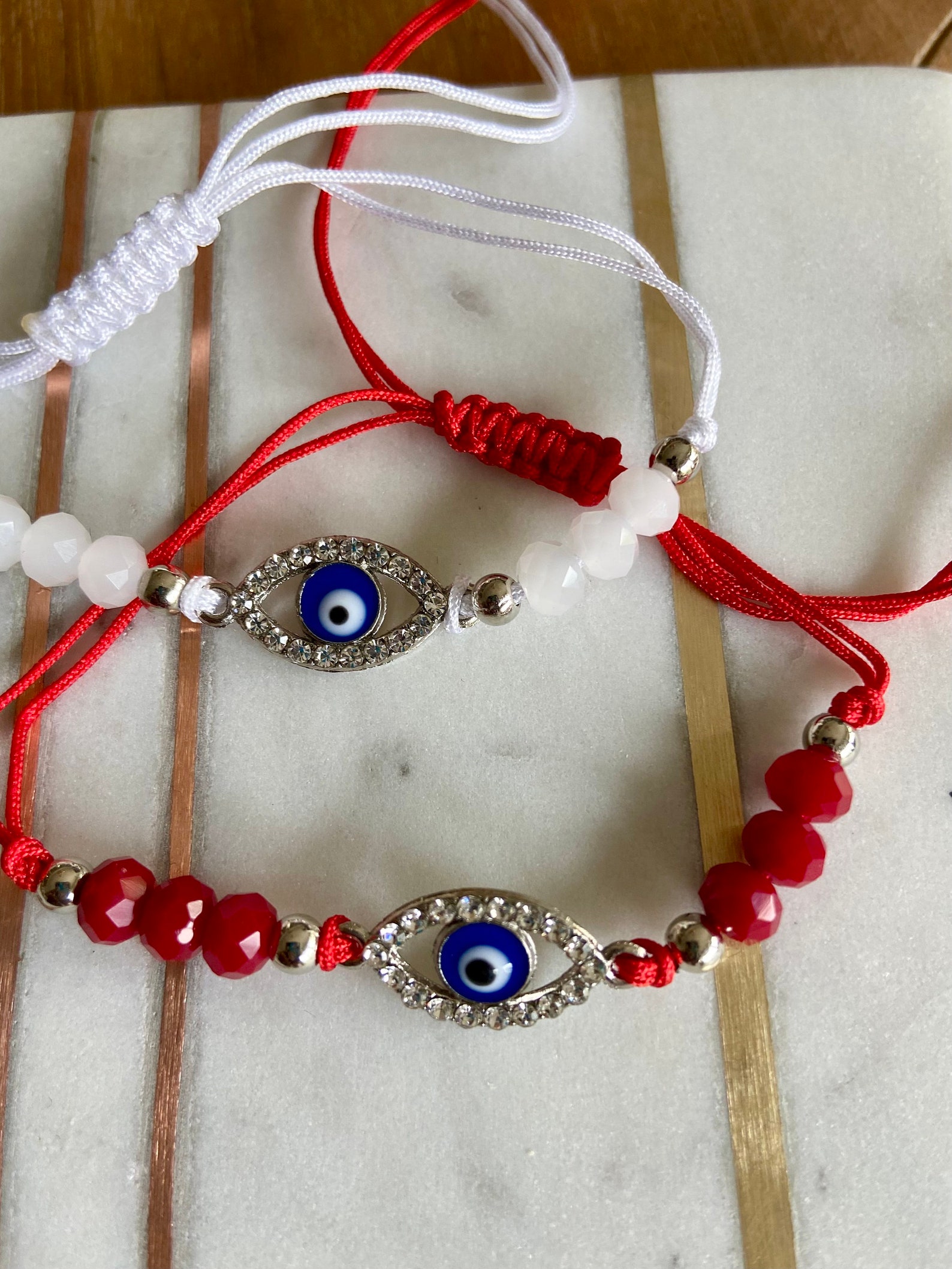 Two Nazar Bracelet Evil Eye Bracelet Red strings bracelets Etsy