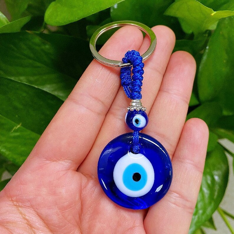 Blue Glass Evils Eye Turkish Eye Keychain Christmas Gifts Etsy