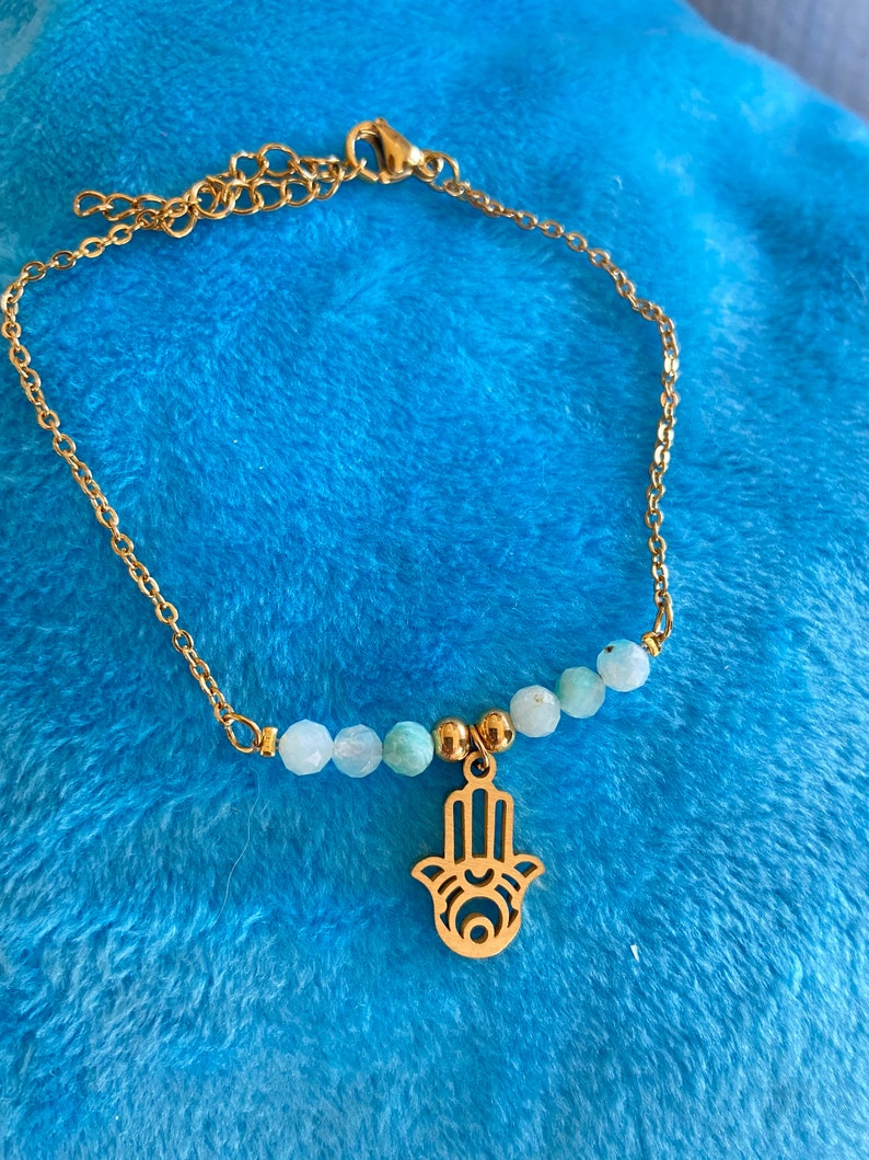 Hamsa Bracelet Turkish Hand Gold Bracelet Good Vibes Etsy