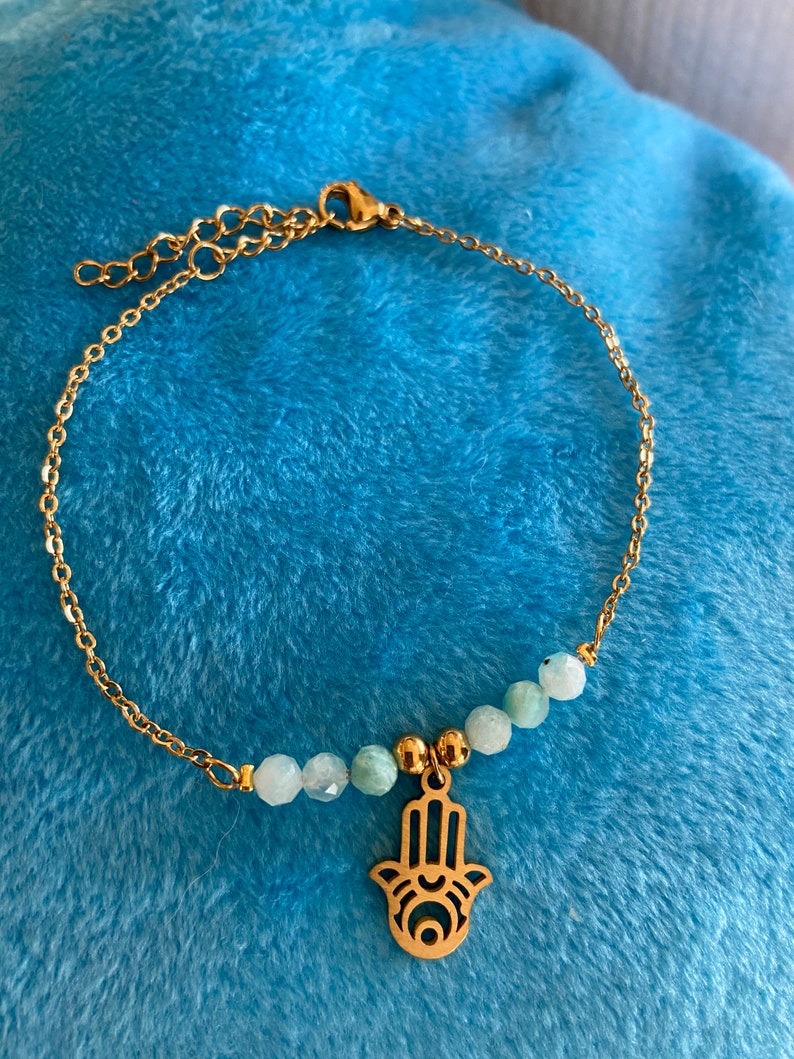Hamsa Bracelet Turkish Hand Gold Bracelet Good Vibes Etsy