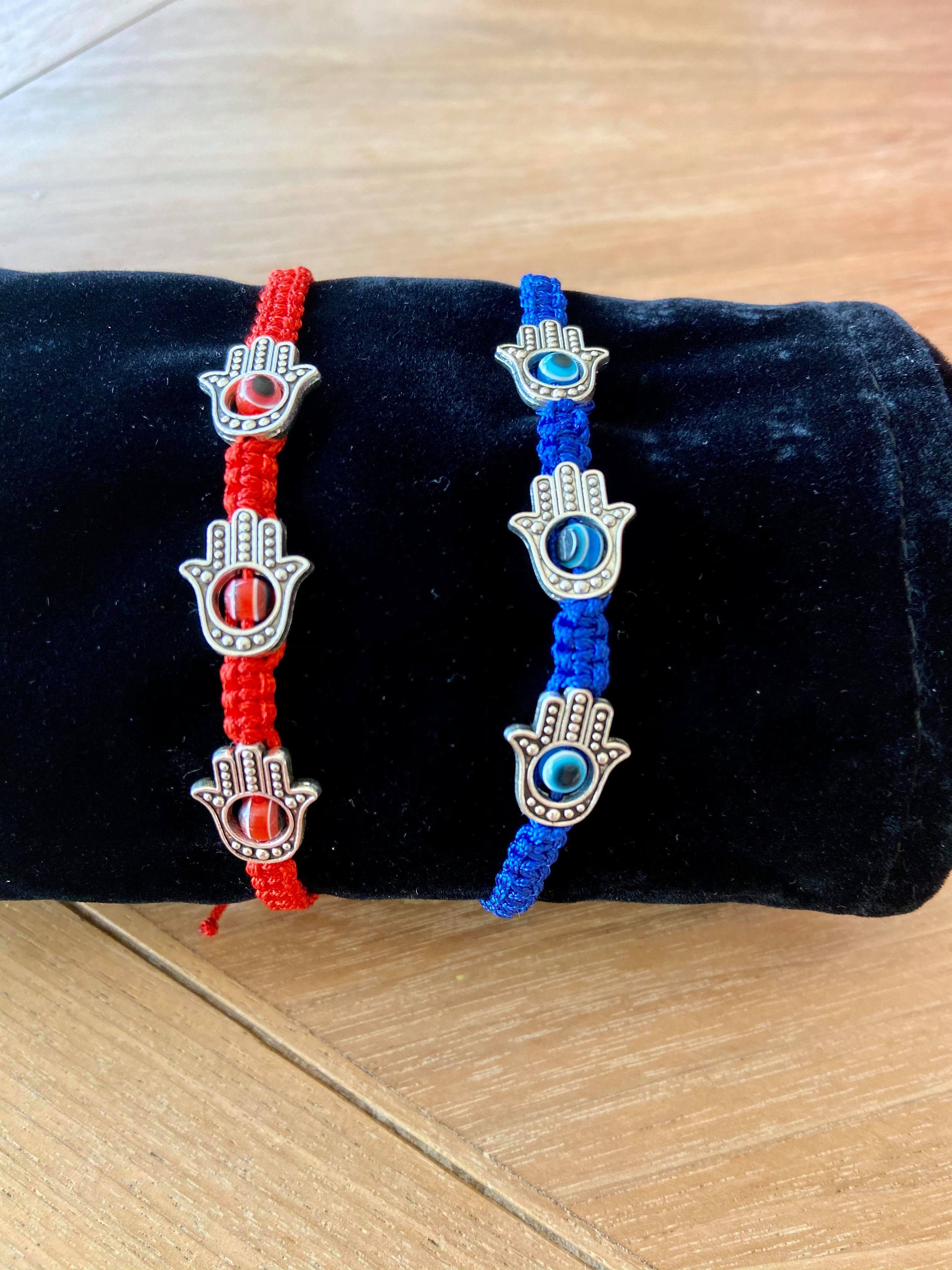 Pulseras De La Suerte Hamsa - Cuerda Trenzada Con Dije De Mano De Fátima, Protección Y Éxito
