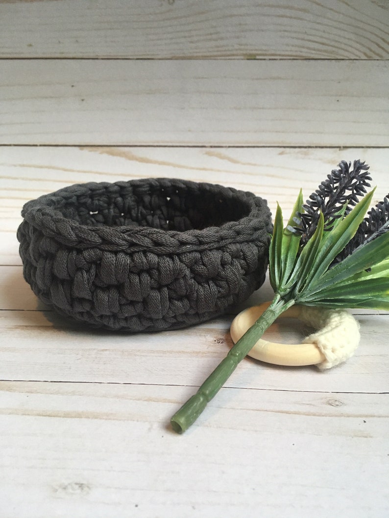 CROCHET BASKET handmade storage chic simple basket crocheted house warming gift