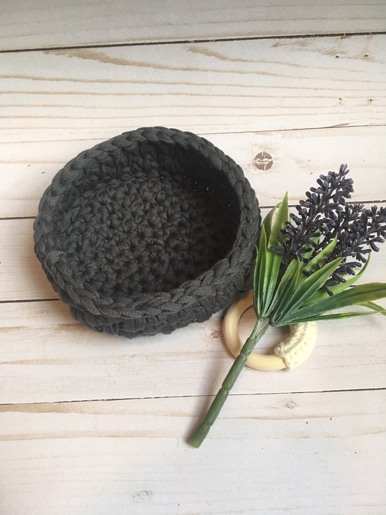 CROCHET BASKET handmade storage chic simple basket crocheted house warming gift