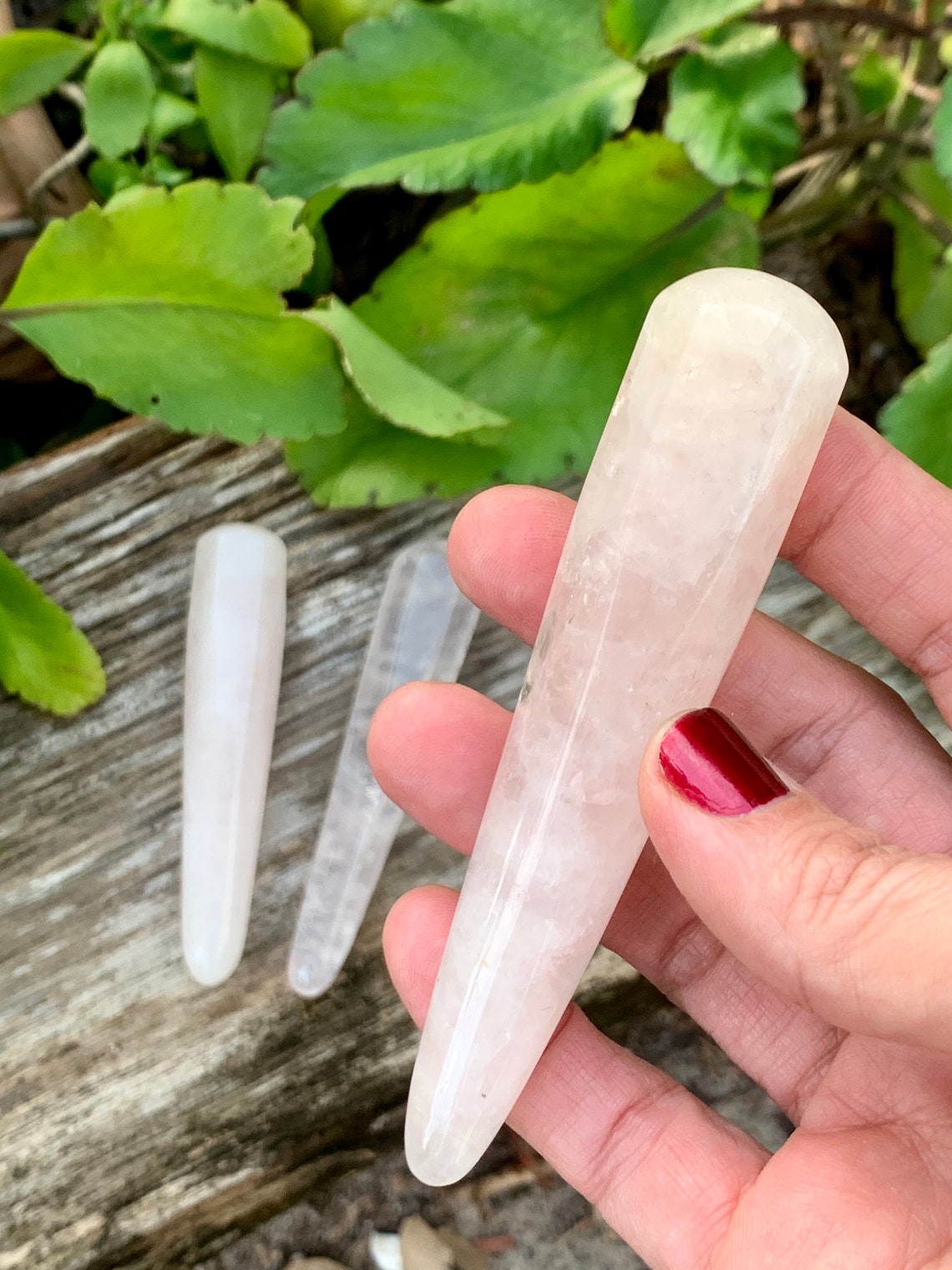 Rose Quartz Massage Wand Crystal Healing Self Care Etsy