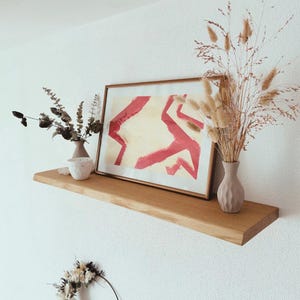 Wall shelf oak | shelf board | wall shelf | floating shelf made of solid wood with tree edge | timeless design | wood | shelf | handmade