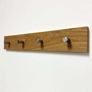 Wooden coat rack | Oak wall coat rack | Metal wall hooks | Wooden coat rack | Coat hooks | Scandinavian design | Hallway | Entrance area