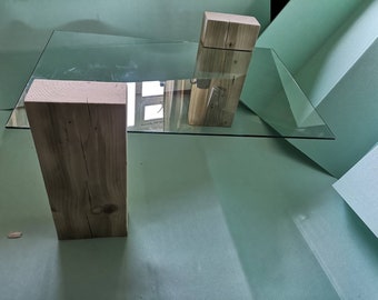 Glazen top hangende salontafel