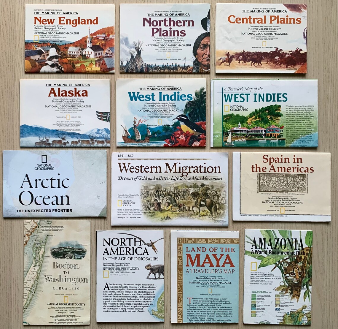 LOTS of Vintage National Geographic maps / posters for wall Etsy