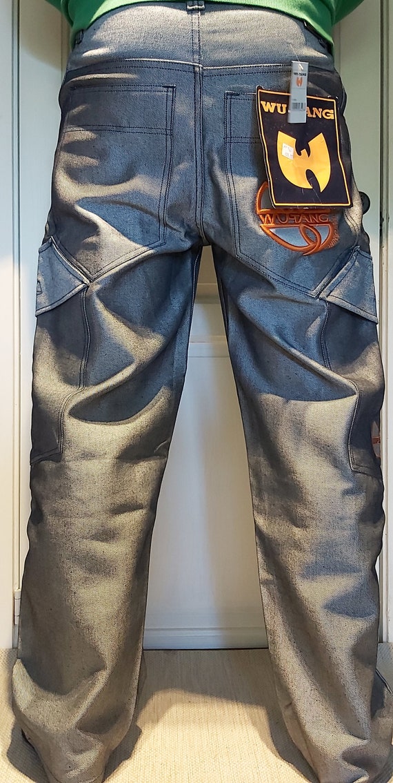 WU-TANG - W38 - Silver Baggy Jeans Metallic 90s RA