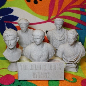 Caesar Augustus Tiberius Caligula Claudius Nero Busts - Statue Set of the Julio-Claudian Dynasty