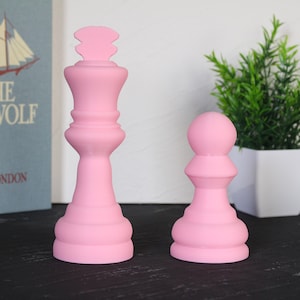 Giant Chess Piece Decor — Oversized Chess Piece Statue Art (Set of Two Pieces)