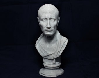 Julius Caesar Bust; 7" Statue of the Roman Dictator; General; Original Crosser of the Rubicon; Green Caesar