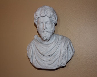 Marcus Aurelius Wall Hang Scupture Bust - Statue of the Roman Emperor - Stoic Philosopher - Author of Meditations