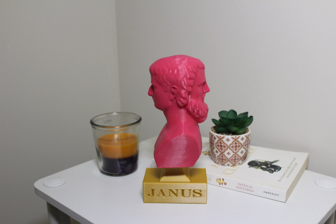 Janus Bust Statue of the Roman God of Beginnings Doorways Etsy