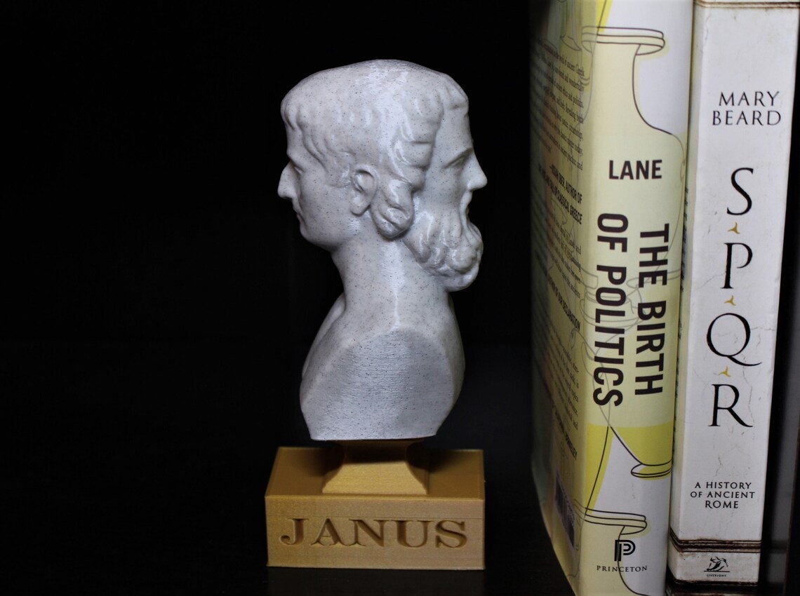 Janus Bust Statue of the Roman God of Beginnings Doorways Etsy