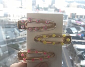 Clear fruit resin clips~ set of 3