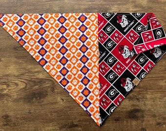 CHOOSE YOUR TEAMS House Divided College Collegiate Football   Dog Cat Bandanna  Pet Cat Puppy Scarf  - Kerchief - Great Gift