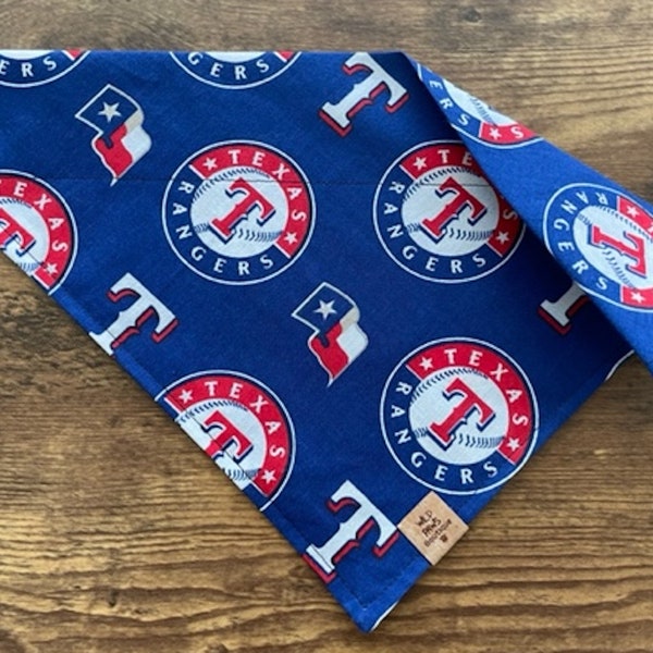 Texas Rangers  MLB Baseball Dog Bandanna - Dog Scarf - Puppy Pet Cat  - Tie-On - Over the Collar - Kerchief -Dog Apparel