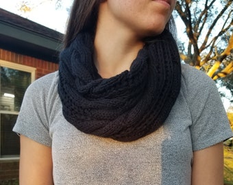 Monogram Scarf: Chunky Cable Knit, Super Soft style Woven