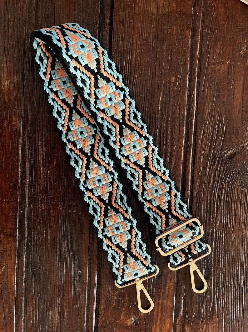 Guitar Strap Turquoise Strap Boho Woven Purse/bag Etsy