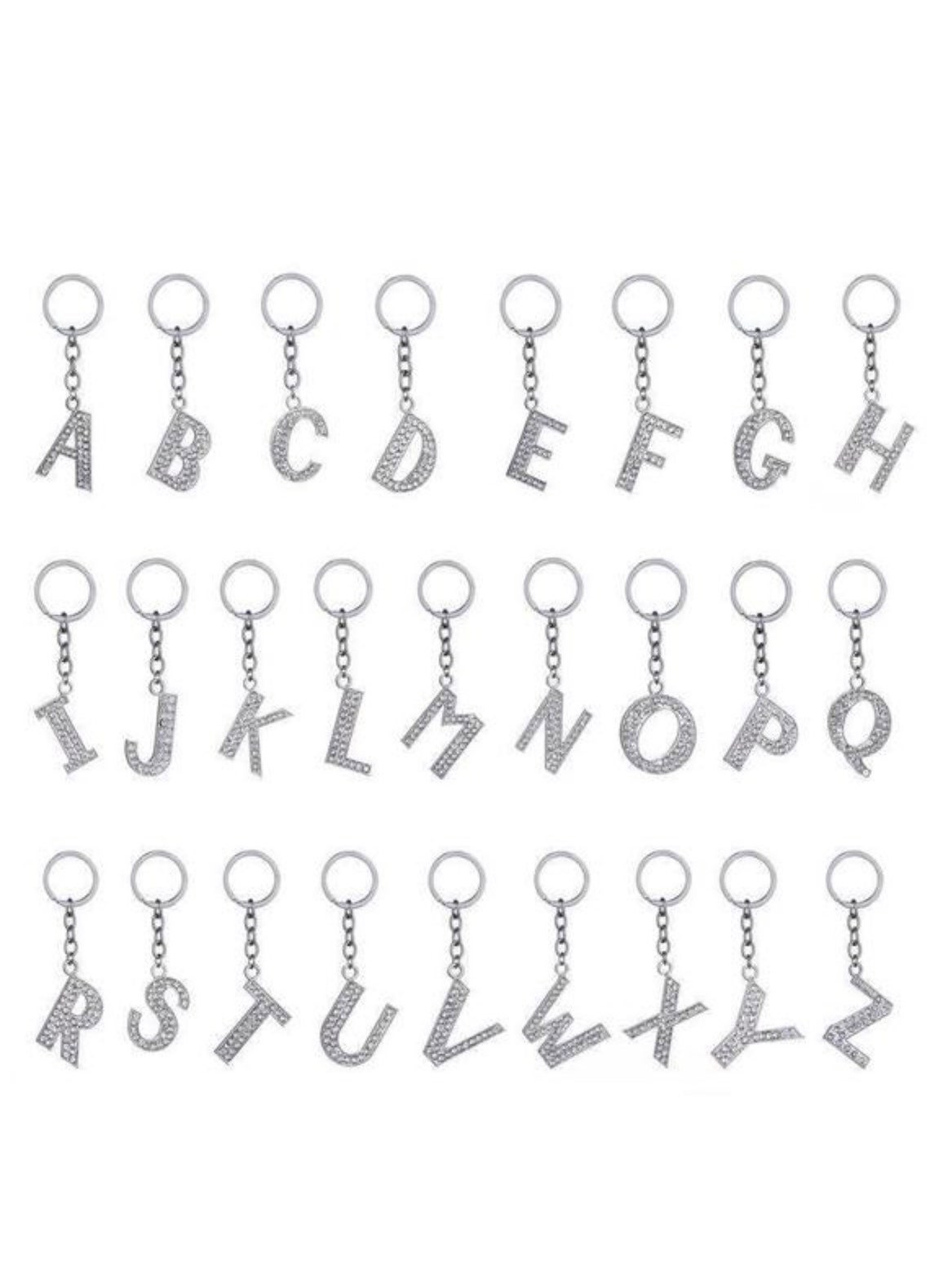 Initial Key Ring Initial Keychain Letter Keychain Initial Etsy