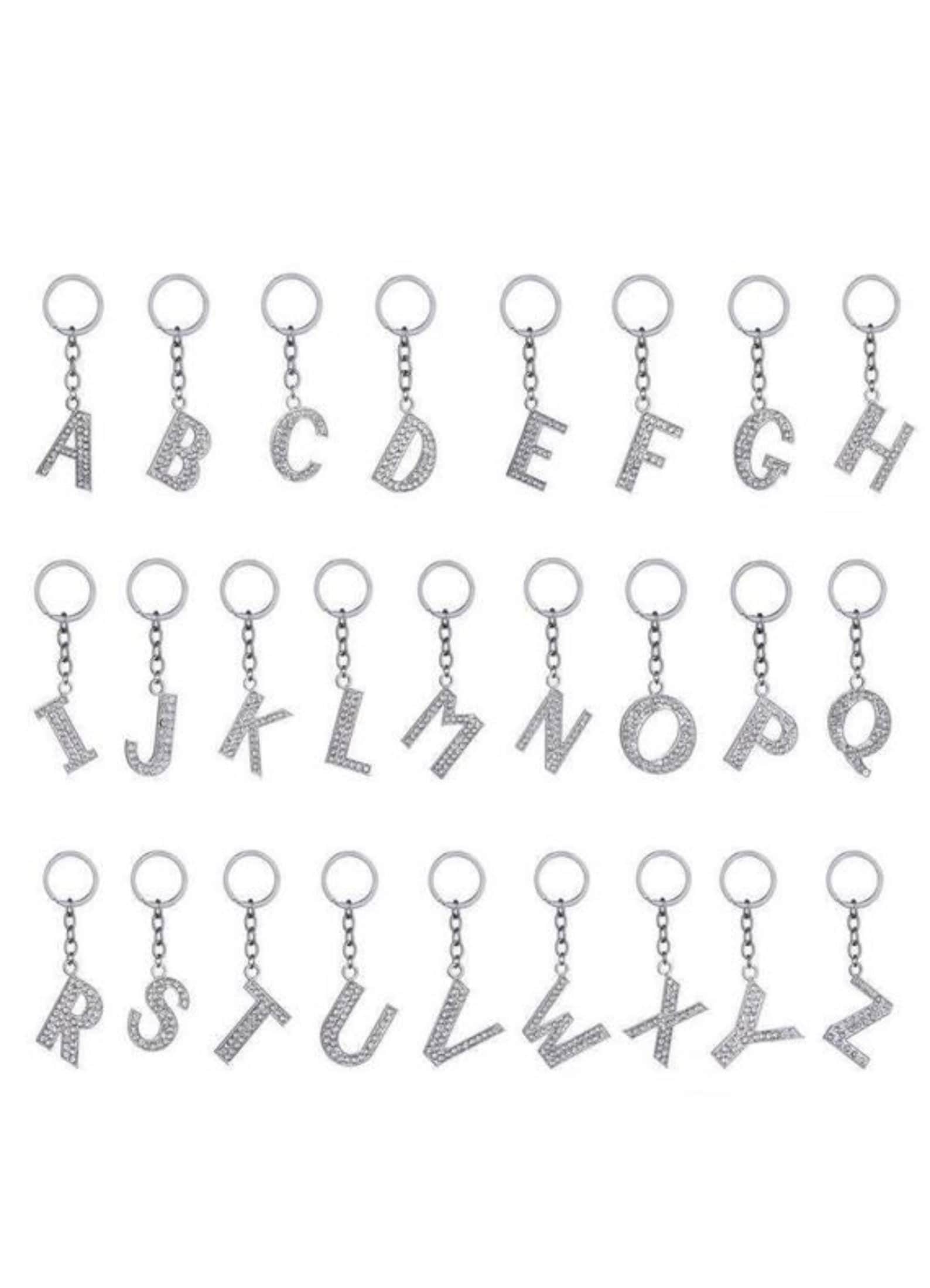 Initial Key Ring Initial Keychain Letter Keychain Initial Etsy