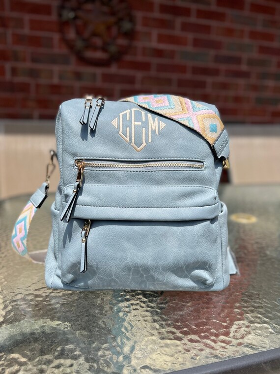 Convertible Backpack With Guitar Strap Monogram Backpack Purse Personalized Backpack Custom Backpack Amelia Backpack Etsy Canada