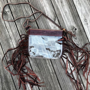 Clear Stadium Bag,Crossbody Clear Bag,Clear Purse, Football Bag,clear shoulder bag,Fringe Clear leather bag,clear western bag,Concert Bag,