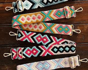 Woven Canvas Guitar Strap: Adjustable Crossbody Purse Replacement