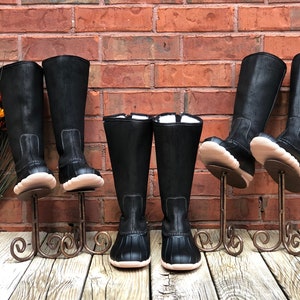 personalized Tall Duck  boots, Monogram Duck Boots, Rain Boot, Boat-Shoe Style, Shoes Two Tone rain boots, snow boot, tall boots