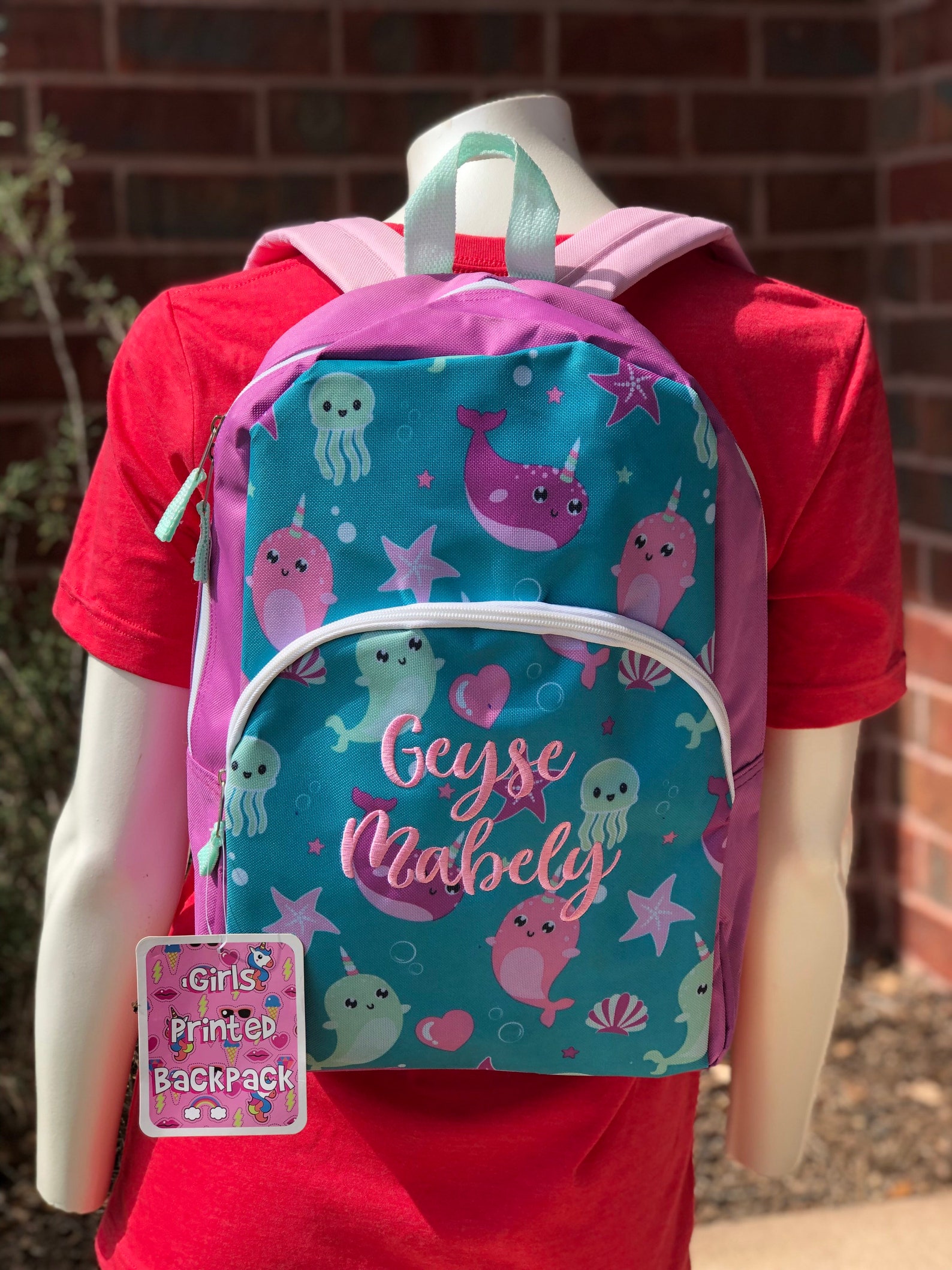 Monogrammed Kids Backpack: Personalized Embroidered School Bag - Etsy