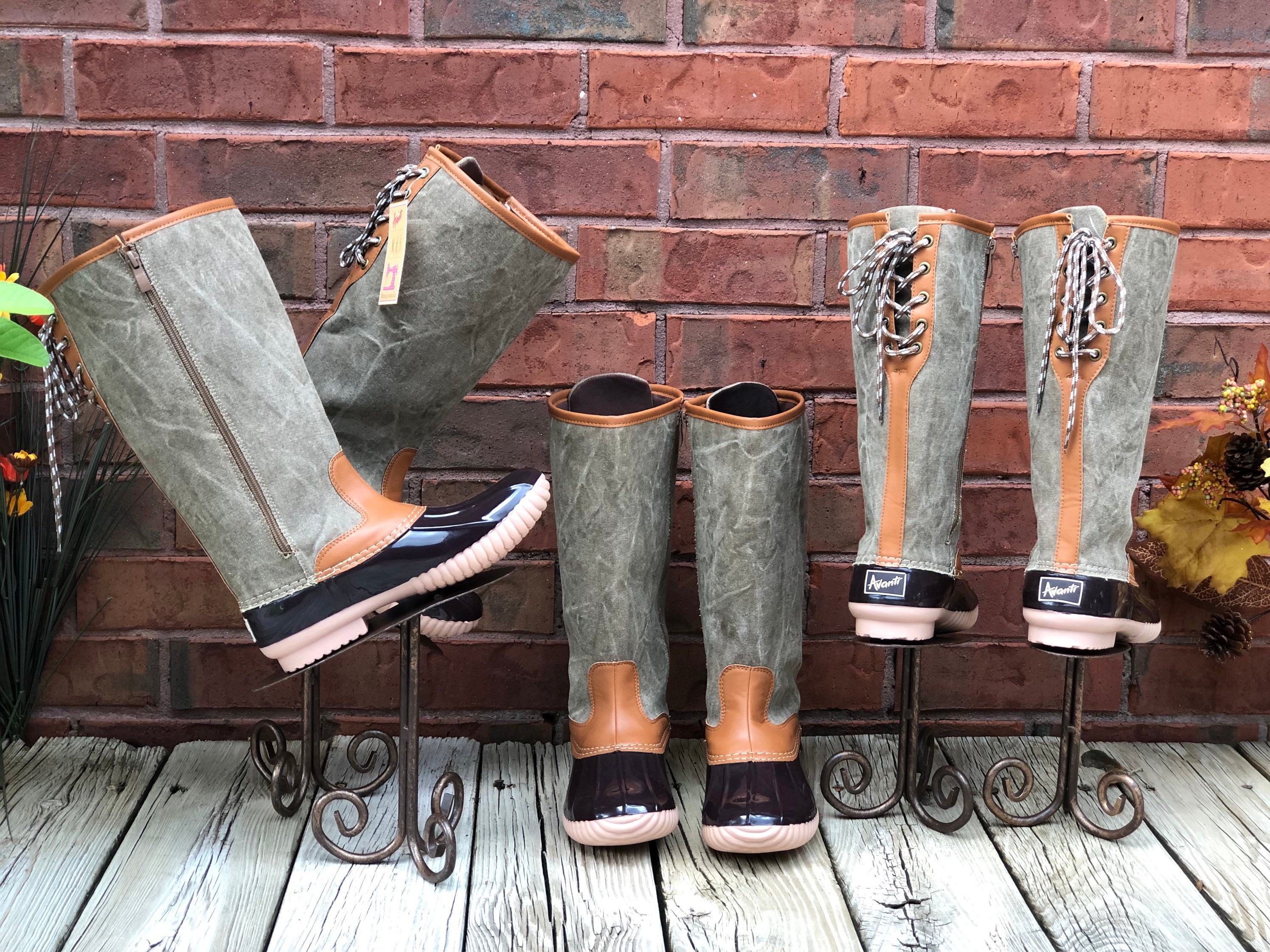 womens tall leather duck boots