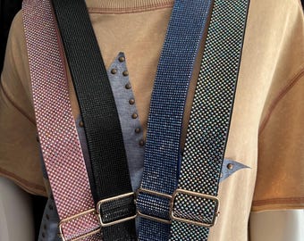 Iridescent Rhinestone Crossbody Strap: Adjustable Purse Strap