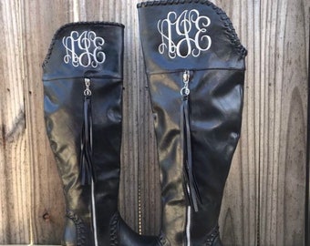 monogram riding boots