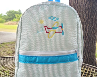 Monogram Backpack, toddler backpack, Custom baby backpack, Personalized kid backpack, Monogram bag, Baby Shower Gifts, seersucker