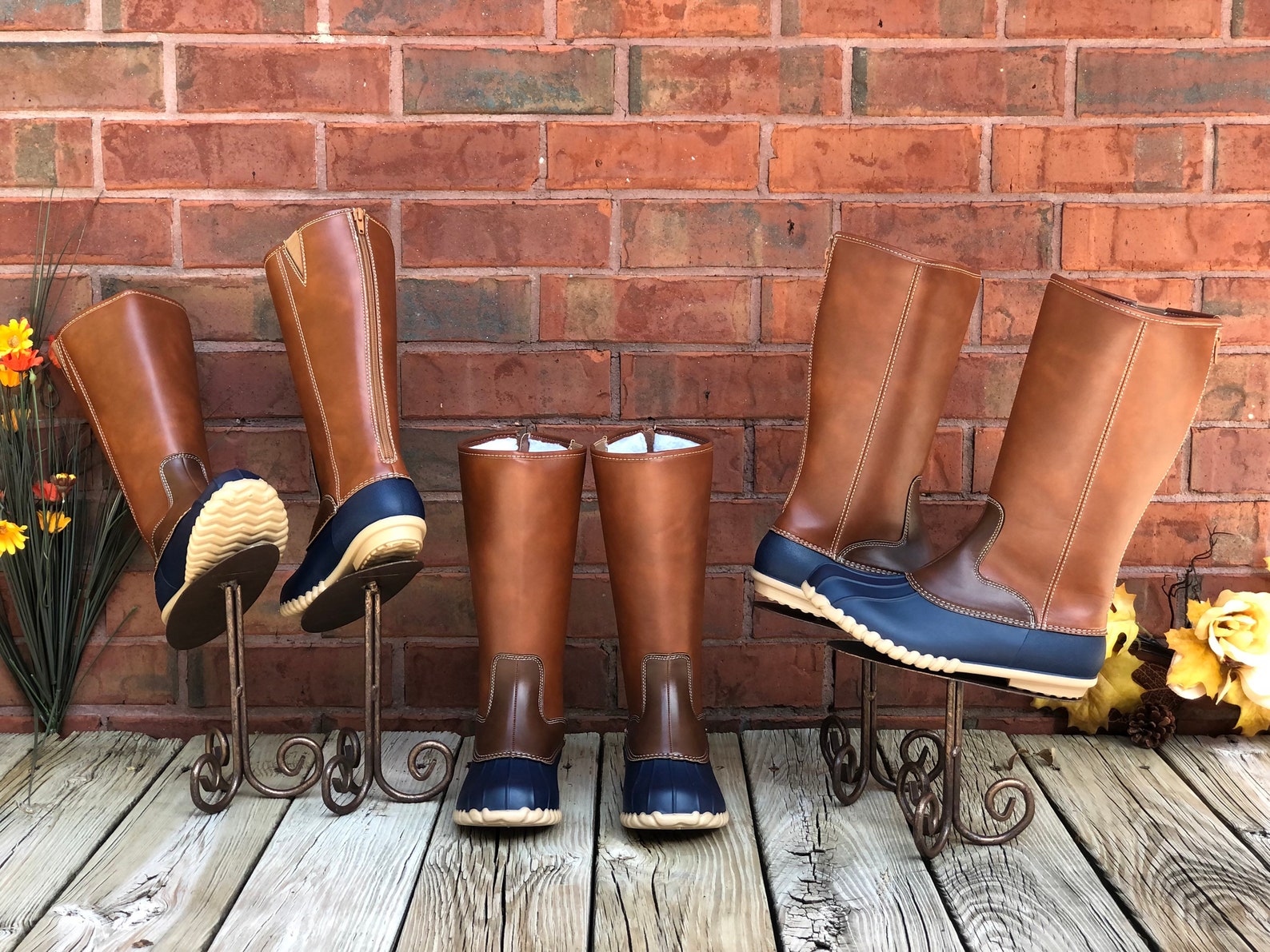 mens duck boots navy