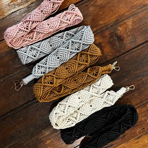Macrame Crossbody Strap, Macrame Shoulder Strap, Detachable Shoulder Strap, Canvas Purse Strap, Adjustable Bag Strap, camera strap