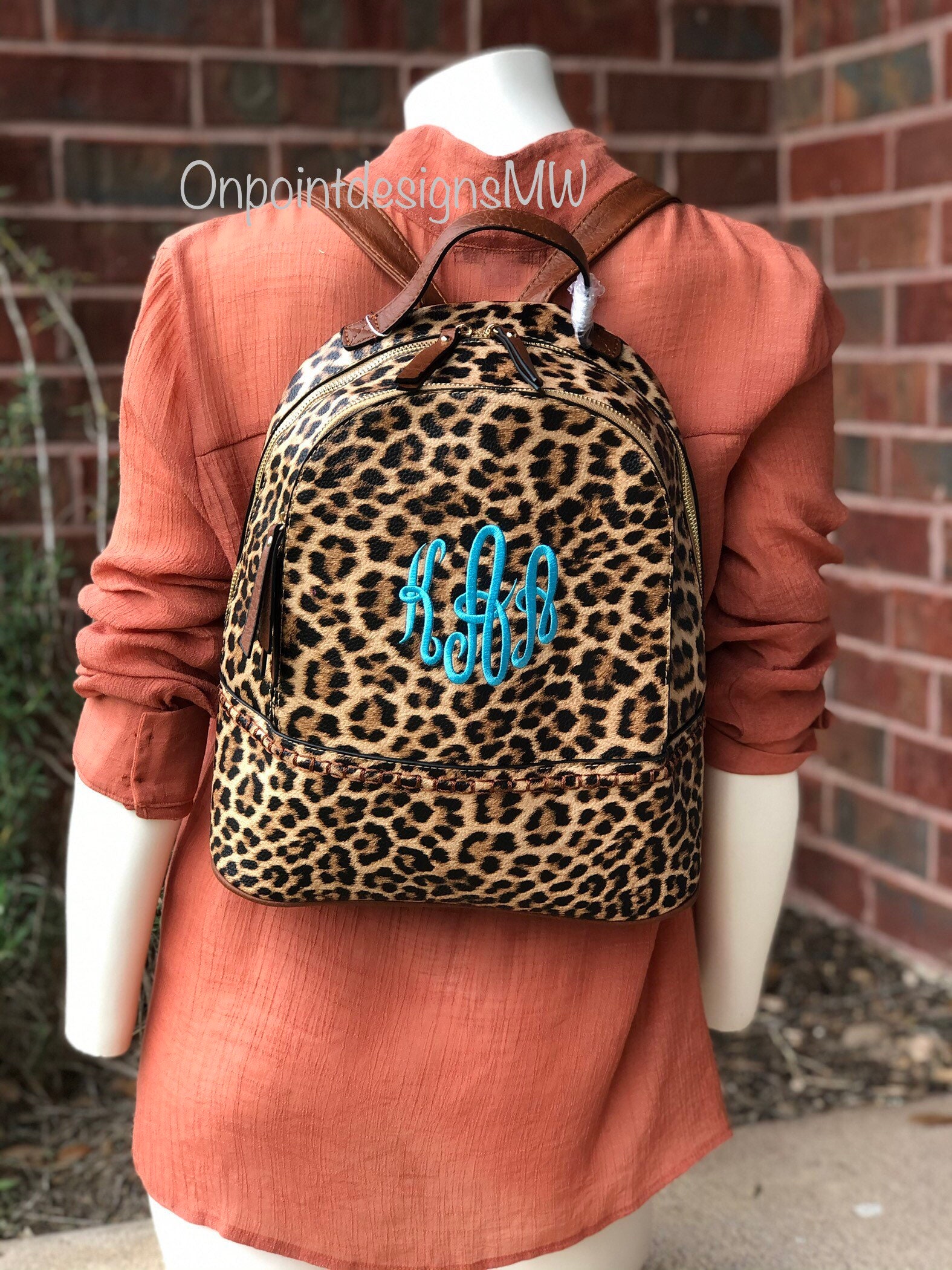Personalized Backpack Purse Monogram Backpack Faux Leather Etsy