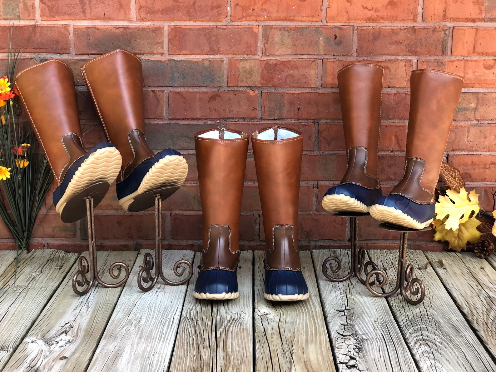 mens duck boots navy