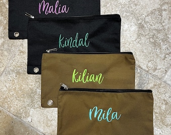 Monogrammed 3-Ring Binder Pencil Pouch: Personalized School Zipper Case