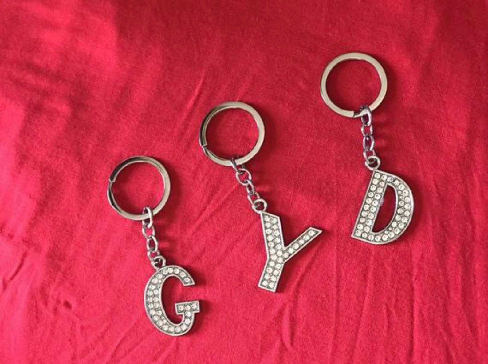 Initial Key Ring Initial Keychain Letter Keychain Initial Etsy