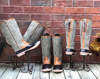 Tall Jasmine/Lace Up Duck Boots- Women's Boot, Tall Duck Boots, Monogram duck boots, Rain Boots, Boat Shoes, rain boots