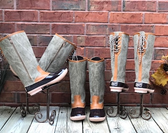 Tall Jasmine/Lace Up Duck Boots- Women's Boot, Tall Duck Boots, Monogram duck boots, Rain Boots, Boat Shoes, rain boots